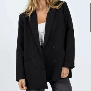 Lioness La Quinta Oversized Blazer Double Breasted in Black, Size XS